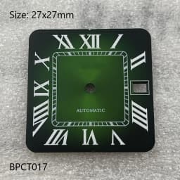 27mm S Logo NH35 Dial Square Roman Santo S Dial for NH35 Automatic Movement Black Blue Hands NH35 FCK 9-5 Dial Watch Accessories