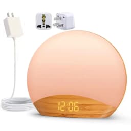 Awakening Wake Up Sunrise Alarm Clock Table Clock Dimmable with 3 Ring 8 Nightlight 26 Sound Sleep Timer Night Light