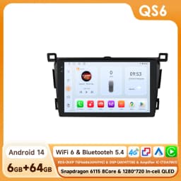 Hizpo 8Core Android 14 Intelligent Car Radio For Toyota RAV4 Rav 4 2013-2018 CarPlay GPS DSP 4G BT5.4 By Qualcomm Snapdragon6115