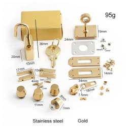 1/5Sets Stainless Steel Metal Rectangle Hanger Clasp Locks For DIY Craft Handbags Purse Bags Belt Buckles Hardware Accessories
