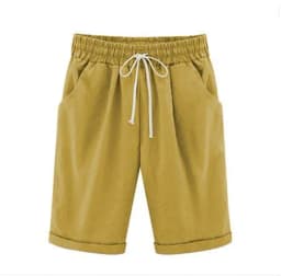 Women Shorts Summer Loose Solid Color Elastic Waist Drawstring Pockets Fashionable Woman's Shorts Dropshipping Sale YDS7088
