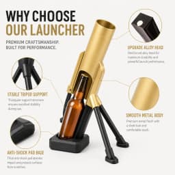 Novelty Mortar Bottle Opener Cap Launcher Shooter Magnetic Automatic Beer Opener Funny Bar Party Gadget Gift For Men