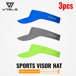 WRELS 1/2/3pcs Summer Sun Protection Empty Top Hat Breathable Sweat Absorbing Sun Visor Caps Outdoor Sport Running Tennis Caps