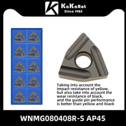 Kakarot Carbide Insert WNMG080404-CQ AP45 WNMG 080408-TM Turning Tools Rough machining CNC Lathe Cutter 10pcs Blade Plate