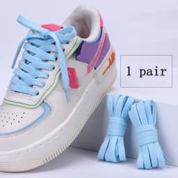 1pair Classic Basics Flat Shoelaces Sneakers Shoelace Canvas Shoes Basketball Shoe Laces Black White Color Shoes Accessories