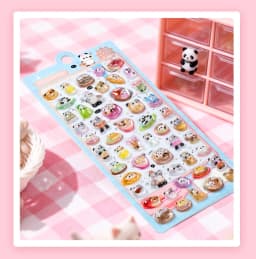 1 pc/4 pcs Cute Animals Sweet 3D Relief Stickers Journaling DIY Diary Stationery Sticker Decor School Supplies Gift