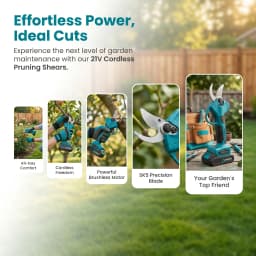 Cordless Electric Garden Pruning Shears Brushless Motor Fruit Tree Branch Cutter Scissors Fit 20V Battery Without Battery