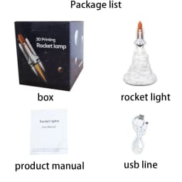 3D Print Space Shuttle LED Night Lamp Bedside Desk Lamp 800 mAh USB Rechargeable Rocket Light Christmas Kids Gift for Room Decor