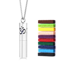 Cylindrical Aromatherapy Essential Oil Diffuser Necklace Storage Bottle Stainless Steel Pendant Fashion Perfume Lockets Jewelry