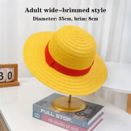 31-35CM Anime Straw Hat Festivals Party Cosplay Props Sun Protection Hat Parent-child Summer Sun Straw Beach Hat For Men Women