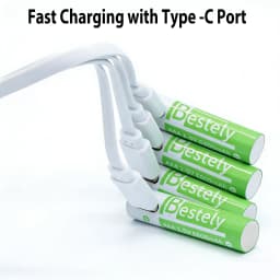 New Rechargeable1.5V AA 13600mAh+AAA 6800mAh Lithium Battery,USB Fast Charging Li-ion Battery , 2000 Cycles with USB- C Cable