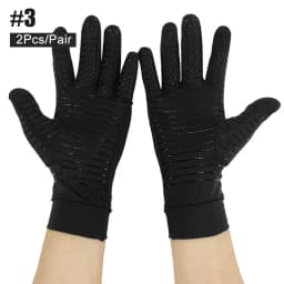 1Pair Copper Arthritis Compression Gloves Fingerless for Carpal Tunnel, Rheumatoid,Tendonitis,Computer Typing,Support for Joints