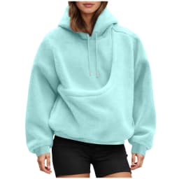 Unisex Fall And Winter Casual Fleece Solid Color Pet Pocket Hooded Sweatshirt Funny Pullover Sleep Tunics Women
