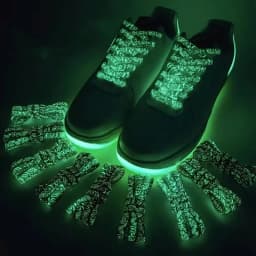 Flat Luminous Shoelaces for Sneakers Fluorescent Glow-in-the-dark Printing Cashew Flower Splash Ink Shoe Laces for Woman Man
