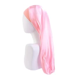 Elastic Wide Edge Long Satin Bonnet Sleep Hats Wrap Night Cap Care Women Men Unisex Extra Large For Natural Curly Loose Hair