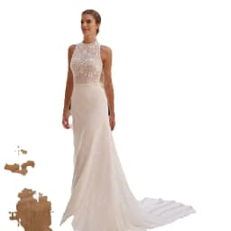 Customized Charming Wedding Dresses White Bridal Gowns Lace High Neck Bride Dresses Sleeveless Wedding Gowns Back Out On Sale