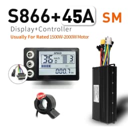 Ebike SineWave Three Mode Controller 24V-52V 17A 26A 30A 40A 45A TFT Display Throttle Hall Unlimited Motor 350W-2000W Moto