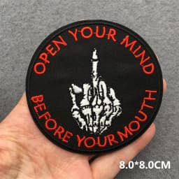 Feeling Good Embroidery Patch for Clothing Punk Iron on Patches Appliques DIY Sewing Clothes Jacket Jeans Home Decoration