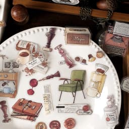 4style 40pcs Vintage Dark Art PET Stickers Creativity Decorative Diary Album Scrapbooking Collage material Junk Journal Supplies