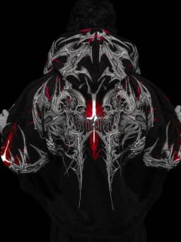 Breathedivinity Fitness Loose Printed Circle Pattern Full-Closure Zippered Hooded Sweatshirt