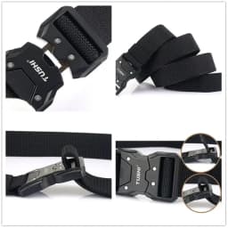 Quick Release Pluggable Metal Buckle Canvas Tactical Belt For Drilled Tough Nylon Belt For Men Durable Webbing Belts Training