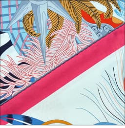 Pink Decorative Silk Scarf 90*90 Silk Satin Wrap Scarf Screen Printing Process Hand-Crimped Edges "M90F275-2"