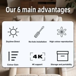 Universal Projector Screen 80/100/120 Inches Portable Foldable Stand Wrinkle-Free Quick Setup for Home Outdoor Movie Accessories