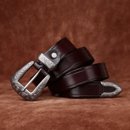 2.8cm High Quality Embossed Western Cowboy Belt Genuine Leather Designer Female Belt Punk Jeans Belts For Women