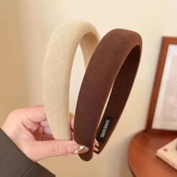 Wild Solid Color Sponge Headband for Women Fashion Girl Wash Face Wide Edge Simple Hair Band
