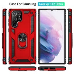 Shockproof Bumpers Armor Case For Samsung Galaxy S24 S23 S22 Ultra S21 S20 FE 5G S8 S9 S10 Plus Note 20 10 Metal Ring Cover