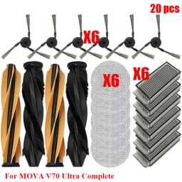 Compatible Fit For MOVA V70 Ultra Complete Vacuum Cleaner Replacement Parts Main Roller Side Brush HEPA Filter Mop Cloth Spare