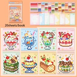 Mr. Paper Bean Workshop Sticker Book 20 Sheets - Bead & Coil Journal Supplies, Pixel Creative Decor, Fun Collage Material