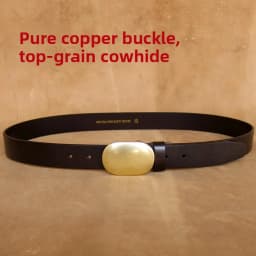 Genuine Leather Belt for Men Casual Style  Brass Buckle Waist Belt Leather Head Layer Pure Cowhide Belt for Pants