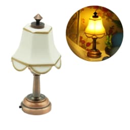 1:12 Scale Dollhouse Mini Table Lamp Modern Furniture Model Miniature Bedside Reading Lamp Toys Doll House Room Light Decor