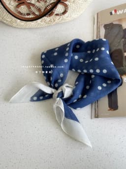 Cotton and Linen Square Towel Floral Polka Dot Scarf Literary Mori Headscarf Headband Bag Strap Female Japanese Korean Popular