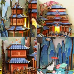 Book Nook Shelf Insert Casa Miniature Doll House Kit Toys Home Dollhouse Bookends Furniture Wooden Bookshelf Birthday Gifts