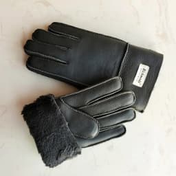 Winter Warm Sheepskin Fur Gloves Men's Thickened Windproof and Cold-Proof Outdoor Riding Sheep Leather Wool Finger Gloves