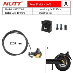 NUTT Electric Scooter 4 Piston Hydraulic Disc Brake Power-off Oil Disk for Zero 10X/11X, Vsett 10+/9+, Kaabo Wolf Warrior 11
