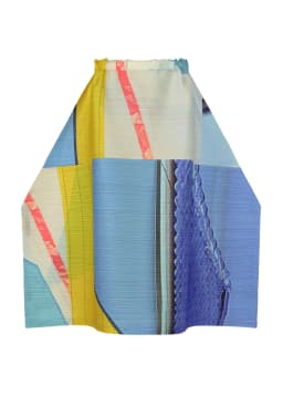 Miyake Pleated City Collage Horizontal Pleating Skirts