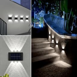 1/2/4/8Pack Solar Powered Wall Lights Outdoor Waterproof LED Solar Light Up and Down Luminous Lighting for Garden Fence Decor
