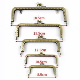 2/5Pcs 8.5-18.5cm Metal Handles for Handbag Square Brass Purse Frame Kiss Clasp DIY Sewing Brackets Wallet Handle Accessories