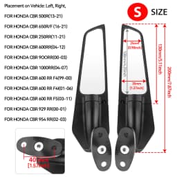 Modified Motorcycle Mirrors For Kawasaki Ninja 250 300 400 650 H2 H4 Adjustable Rotating Rearview Wind Swivel Wing Side Mirror