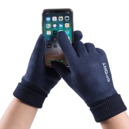 Men Winter Suede Leather Plush Thick Half Finger Touch Screen Warm Driving Glove Men's Sport Letter Cycling Riding Mitten P10