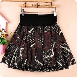 Summer Polka Dot Chiffon Short Skirt Women's High Waist A-Line Half-length Puffy Skirt Anti-Light Large Size Commute Style