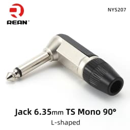Neutrik's REAN Jack 6.35 TS TRS 90 ° L-shaped Right Angle Plug Stereo / Mono 2 3 Pole 6.5 1/4 Microphone Guitar Audio NYS207 208