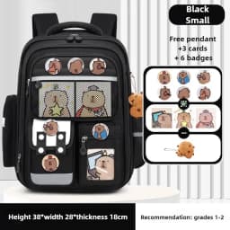 Capybara Children Backpack Waterproof Student Schoolbag Large Capacity Alleviate Burden School Bag Orthopedic Backpack Book Bag