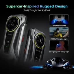 DOOGEE V Max 2 Rugged Phone 22000mAh Dimensity 8300 48GB(16GB+32GB) 512GB 6.78'' Screen Dual Camping Light Android16 Smartphone