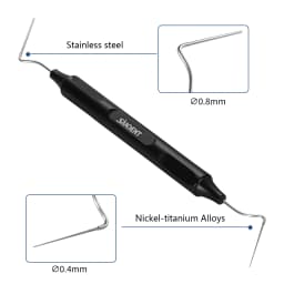 Dental Endo Hand Plugger Tips with Flexible Niti Tip for Narrow & Curved Root Canals 4 Colors Root Canal Obturation Tools