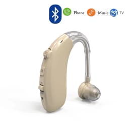 Rechargeable Bluetooth Hearing Aid for Seniors Adults Digital 16 Channel BTE Hearing Aids with Noise Cancelling