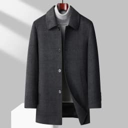 2026 new arrival winter removable down liner wool coat,mens fashion thicken warm parkas trench coat casual woolen jackets men